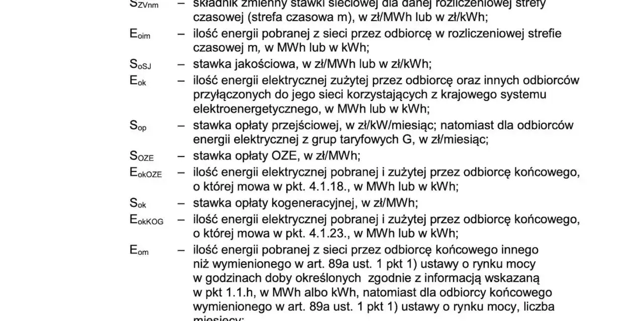 Jak sprawdzić rachunek za prąd Tauron? Tabela wyjaśnia symbole: P, E, S. Znajdziesz tu informacje o opłatach, zużyciu energii i mocy.