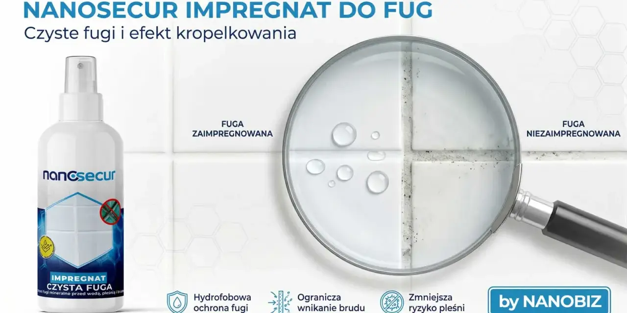 Dlaczego warto szukać alternatyw dla tradycyjnej glazury? Impregnat Nanosecur zapewnia czyste fugi i efekt kropelkowania, chroniąc przed brudem i pleśnią.