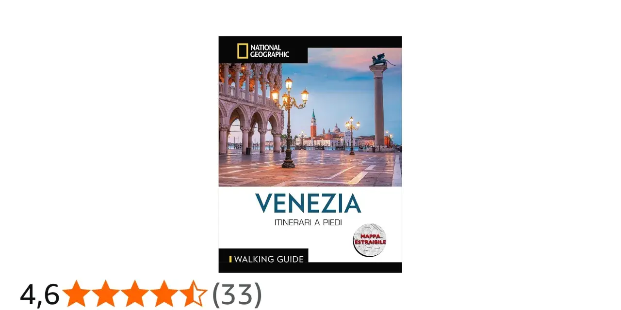Guida National Geographic per esplorare le calli di Venezia a piedi, con itinerari e mappa estraibile.