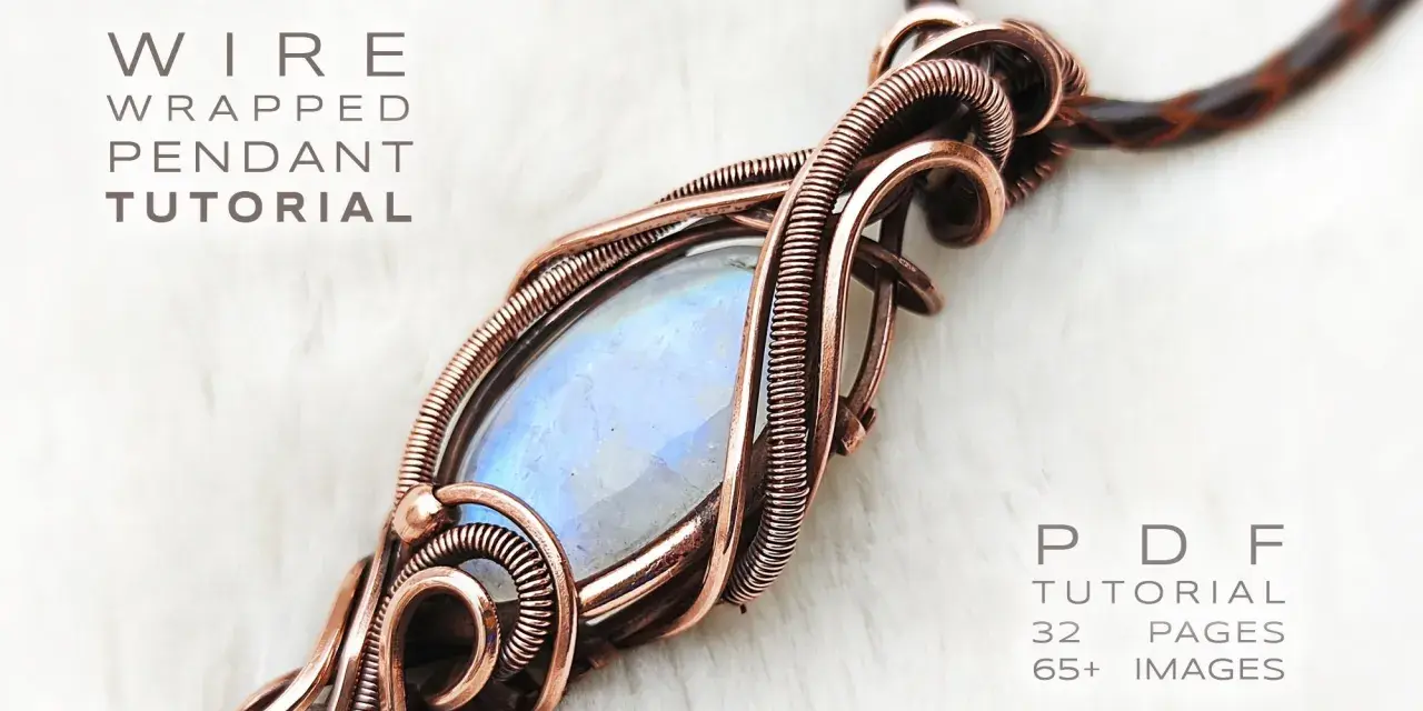Tutorial PDF per ciondolo wire wrapping con pietra di luna. Impara l'arte del wire wrapping!