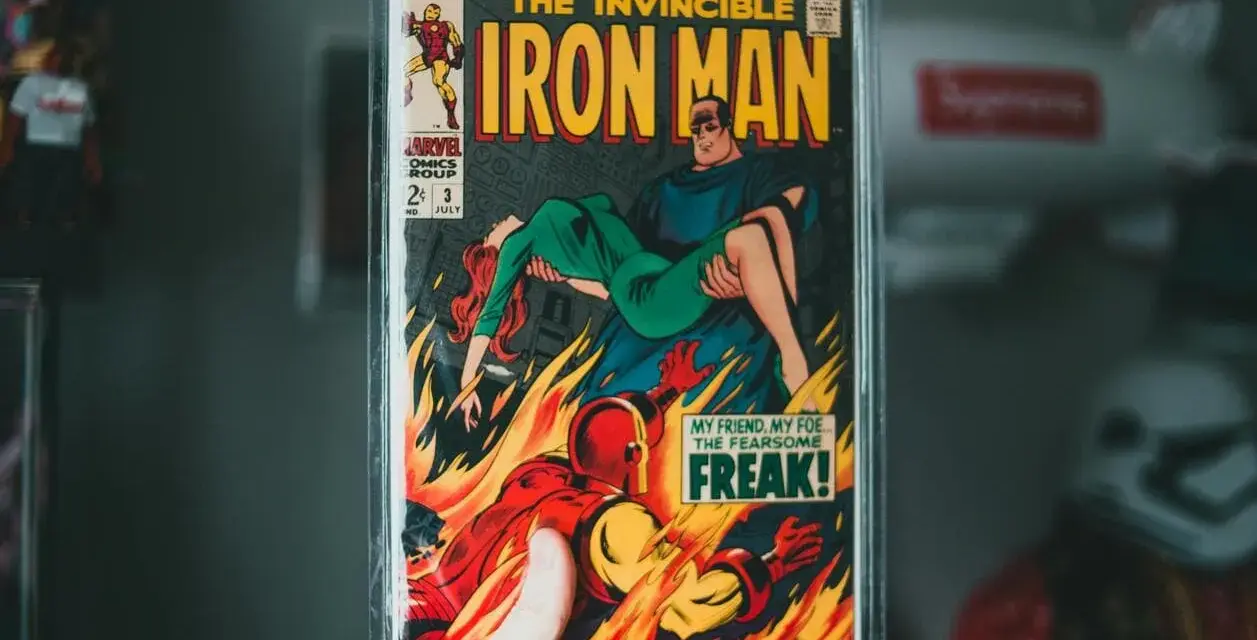 Okładka "The Invincible Iron Man" z 1968 roku. Czy komiks to literatura? Ta okładka z płonącym Iron Manem ratującym kobietę sugeruje, że tak.