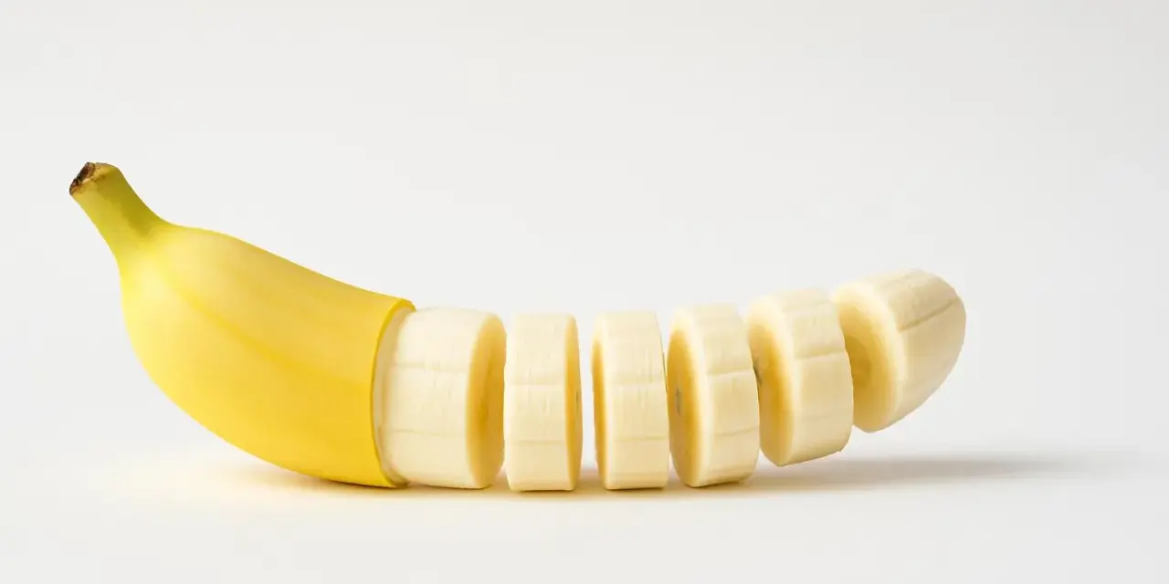 Una banana tagliata a fette, un modo gustoso per capire come aumentare la serotonina naturalmente.