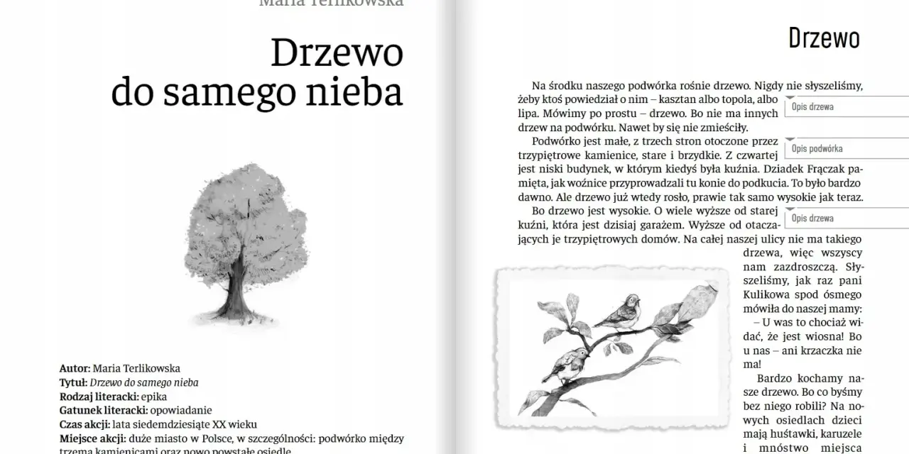 Drzewo do samego nieba, które rośnie na ciasnym podwórku, jest symbolem wyobraźni i piękna.