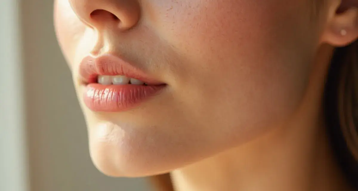 Labios voluminosos y definidos, resultado de un tratamiento con ácido hialurónico.