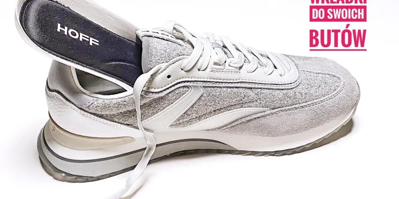 Szare buty sportowe z wyjętą wkładką HOFF. Idealne, gdy szukasz odpowiedzi na pytanie: jakie buty na ostrogi piętowe?