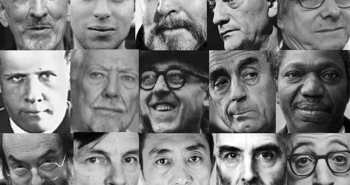 Volti di registi iconici, un omaggio al cinema d'autore italiano e internazionale.