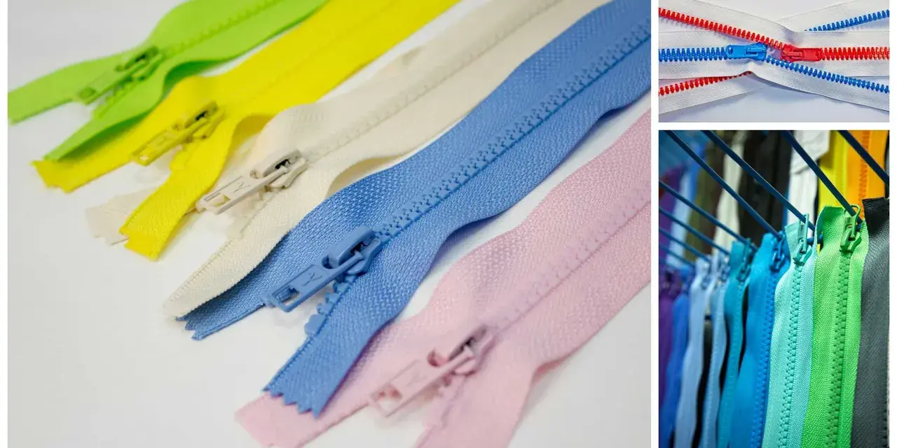 Curseurs de fermeture éclair de différentes couleurs et tailles, prêts à être utilisés.