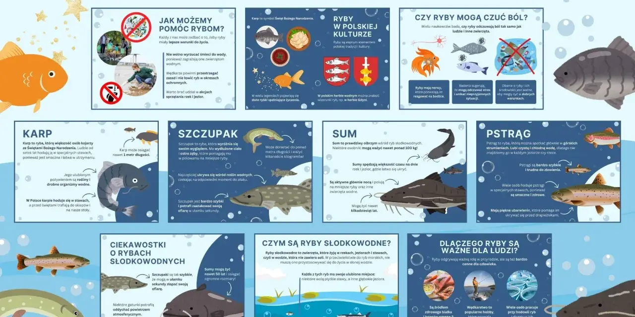 Znak zodiaku Ryby trwa od 19 lutego do 20 marca. Na ilustracji ryby słodkowodne w Polsce.