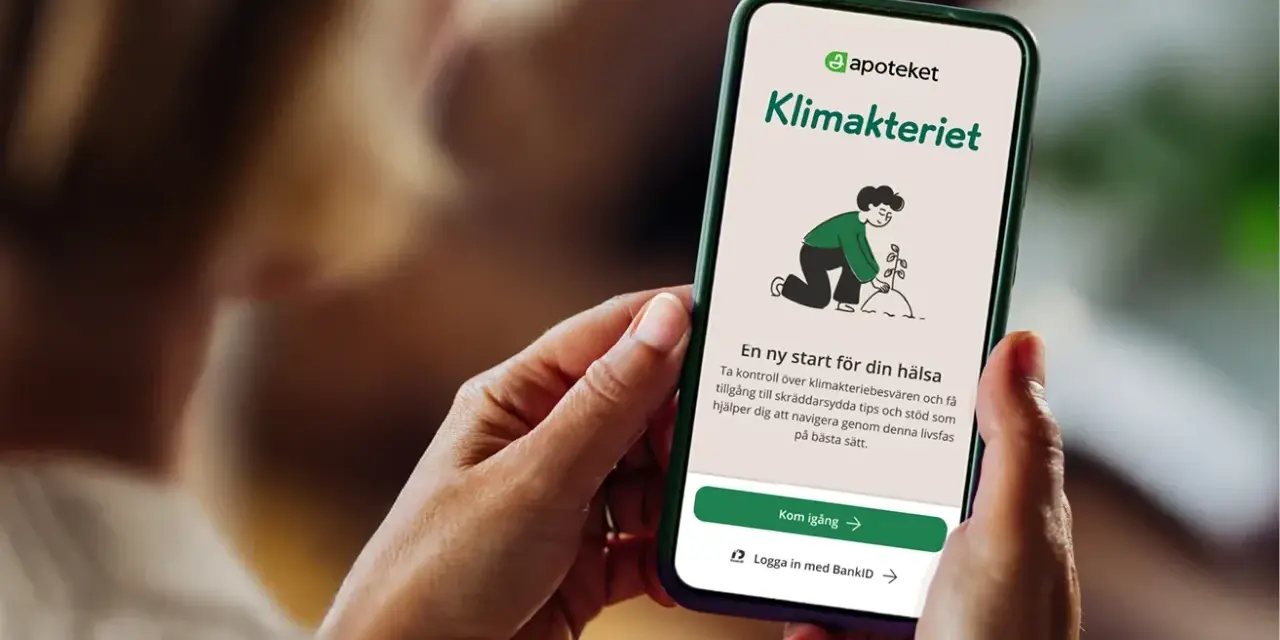 En app från Apoteket hjälper dig att hantera klimakteriet och besvär som ont i leder. Få tips och stöd för en bättre livsfas.