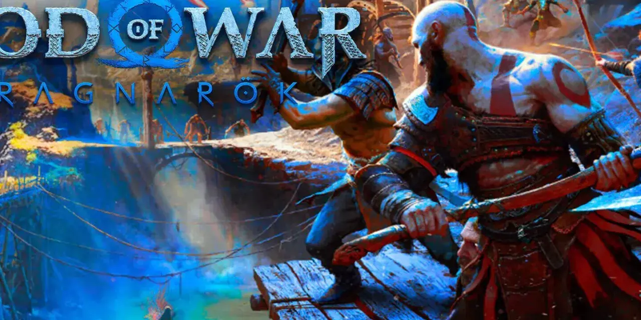 Kratos y Atreus luchan contra enemigos en los sumideros de God of War Ragnarök.