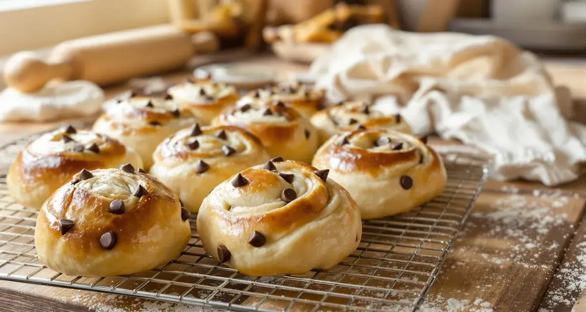 Douce fournée de pains au lait aux pépites de chocolat, dorés et appétissants, prêts à être dégustés.
