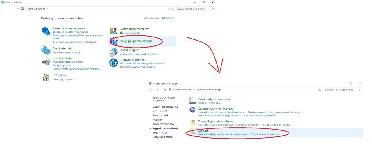 Panel sterowania: Wygląd i personalizacja > Czcionki. Tu dowiesz się, jak dodać czcionkę do Photoshop.