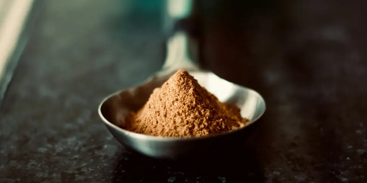 Cuillère remplie de sucre rapadura, un ingrédient naturel aux nombreux bienfaits pour la santé.