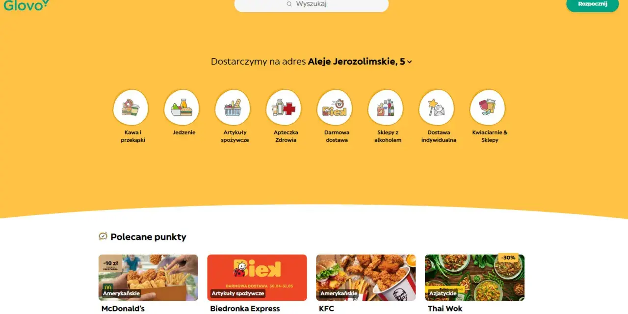 Glovo oferuje dostawę jedzenia i artykułów spożywczych. Sprawdź aktualne promocje i niską prowizję Glovo na dostawy.
