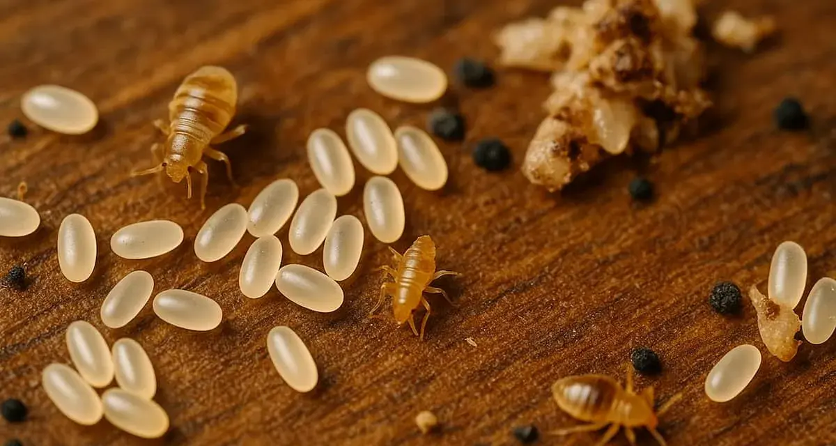 Huevos de insectos y ninfas en madera. Aprende a identificar huevos de insectos en casa para un control efectivo.