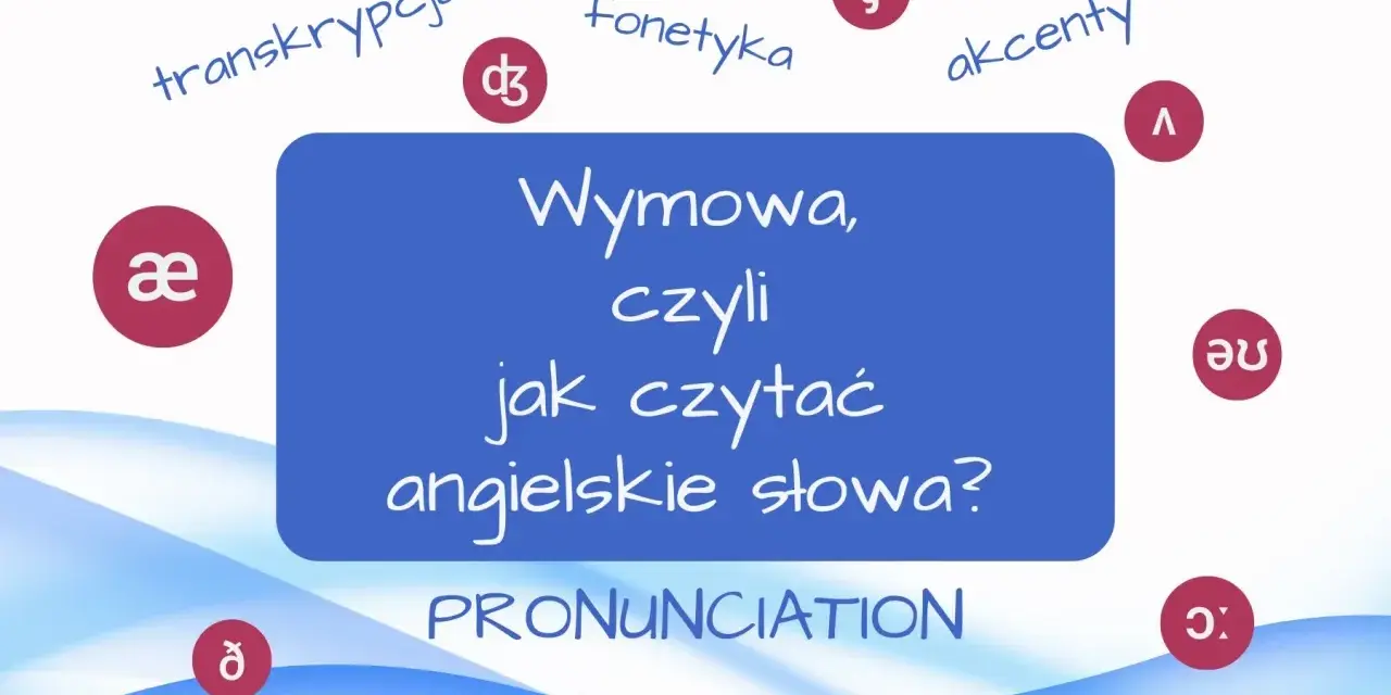 Grafika o wymowie angielskich słów. Pokazuje transkrypcję, fonetykę, akcenty i symbole samogłosek w angielskim.