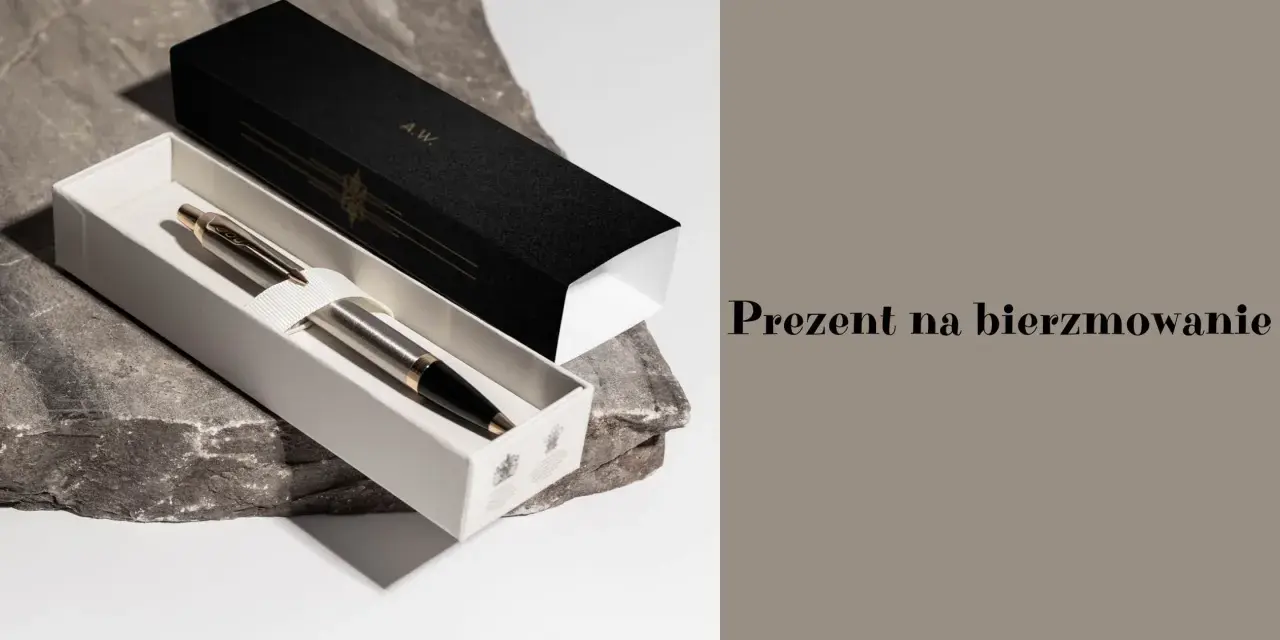 Eleganckie pióro w pudełku, idealny prezent na bierzmowanie.