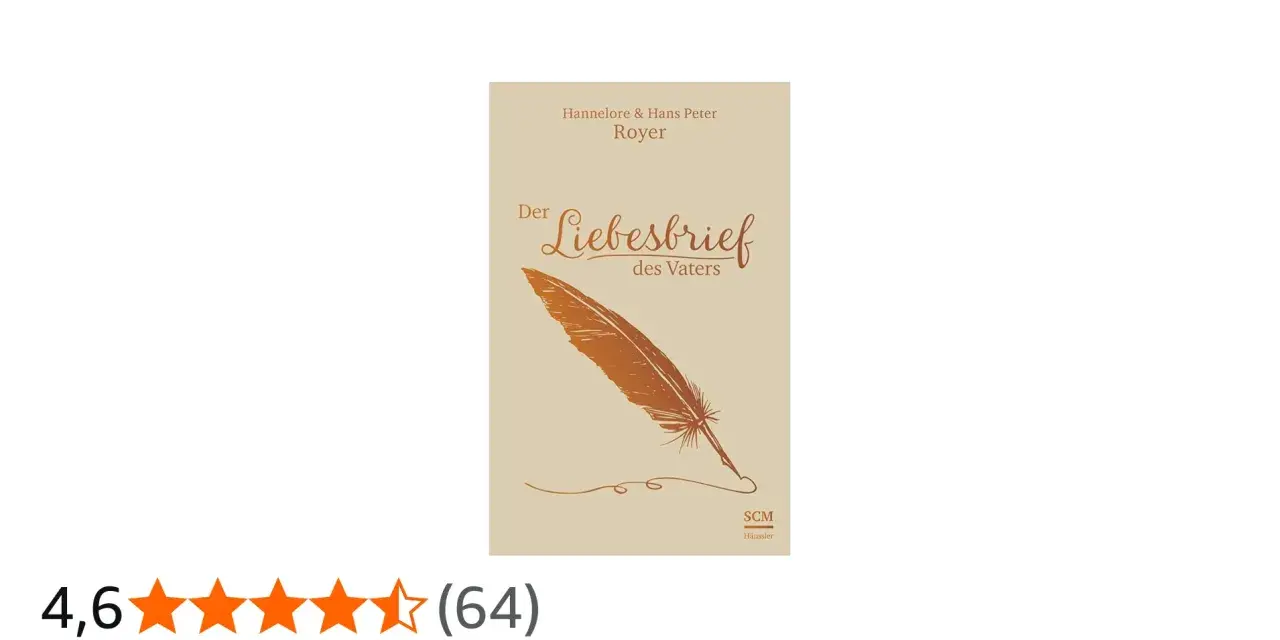 Ein Buchcover mit dem Titel "Der Liebesbrief des Vaters" und einer Feder.