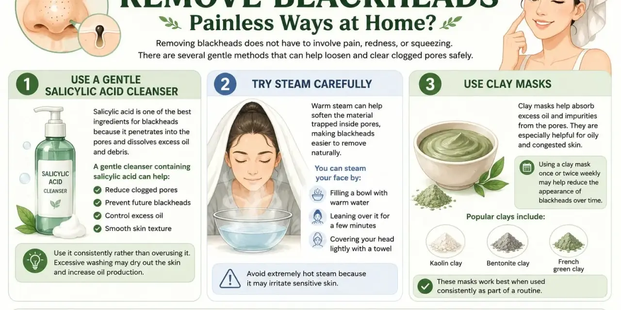 Learn how to remove deep blackheads with gentle methods: salicylic acid cleanser, steam, and clay masks. Be patient for clear skin.