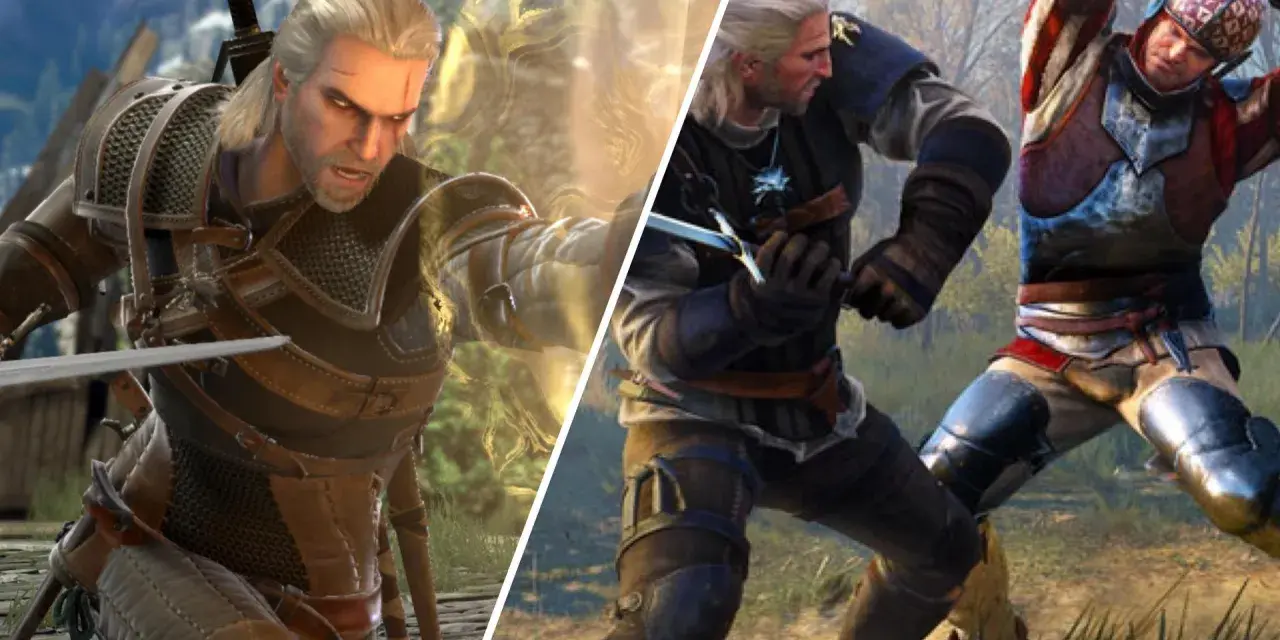Geralt walczy z przeciwnikiem. Wybierz odpowiednie wiedźmin 3 poziomy trudności, by dostosować wyzwanie.