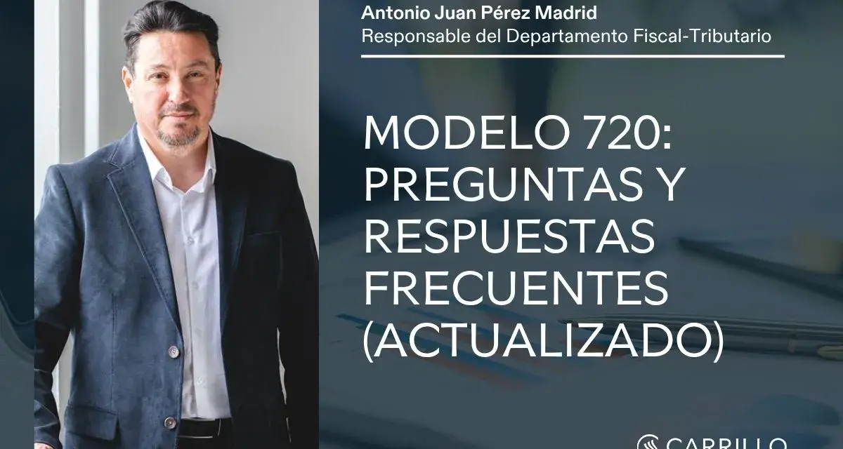 Hombre con traje, responsable fiscal, explica el Modelo 720: preguntas y respuestas frecuentes para los obligados.