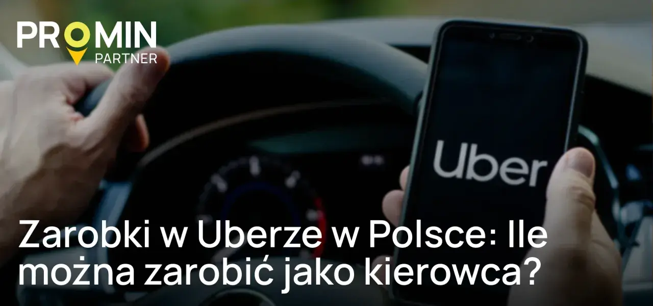 Ręce na kierownicy, telefon z aplikacją Uber. Sprawdź, ile zarabia kierowca Ubera w Polsce.
