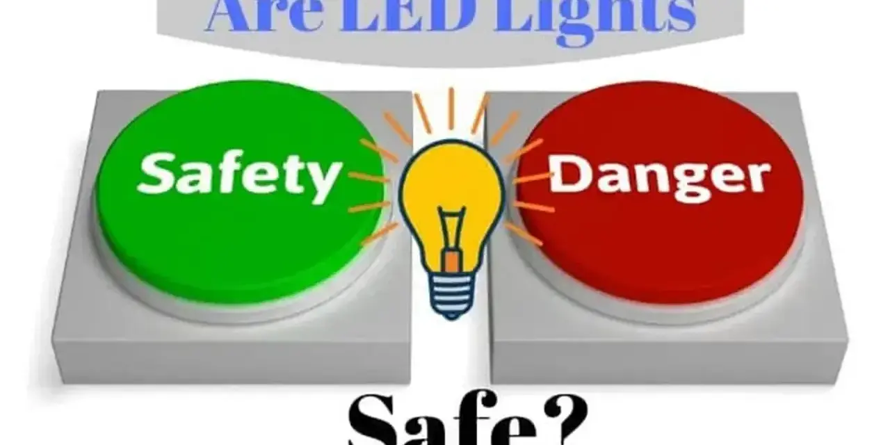 Czy ledy mogą się zapalić? Dwa przyciski: zielony "Safety" i czerwony "Danger", z żarówką pośrodku.