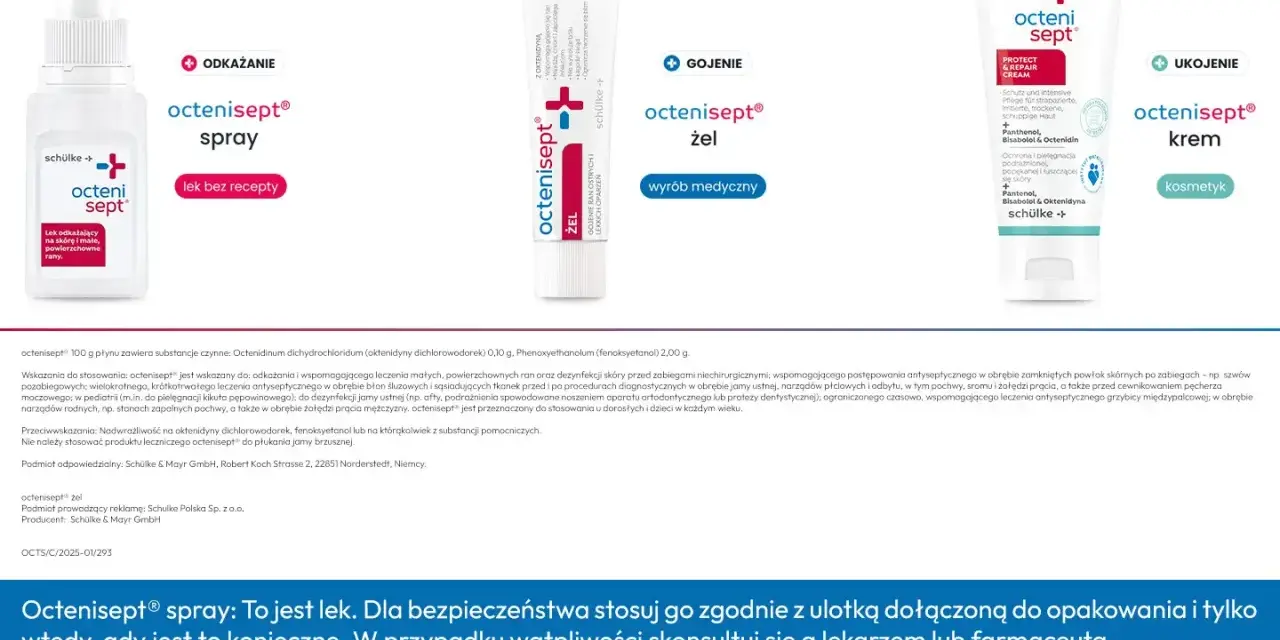 Octenisept spray, żel i krem: jak szybko zagoić ranę na twarzy. Produkty do dezynfekcji i pielęgnacji ran.