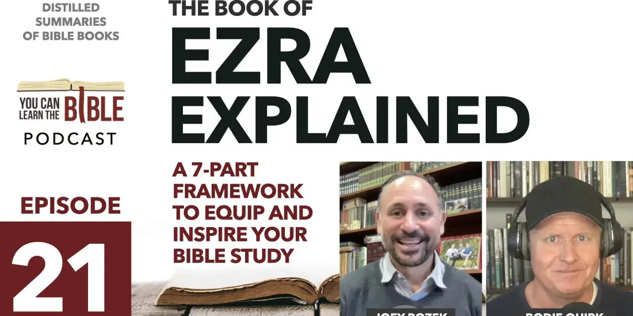 Podcast episode 21: "The Book of Ezra Explained," featuring Joey Rozek and Bodie Quirk, offering a framework for Bible study on Ezra in the Bible.