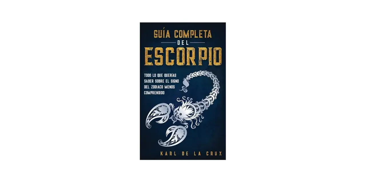 Guía completa del Escorpio, con un escorpión plateado y el texto "Ascendente Escorpio".