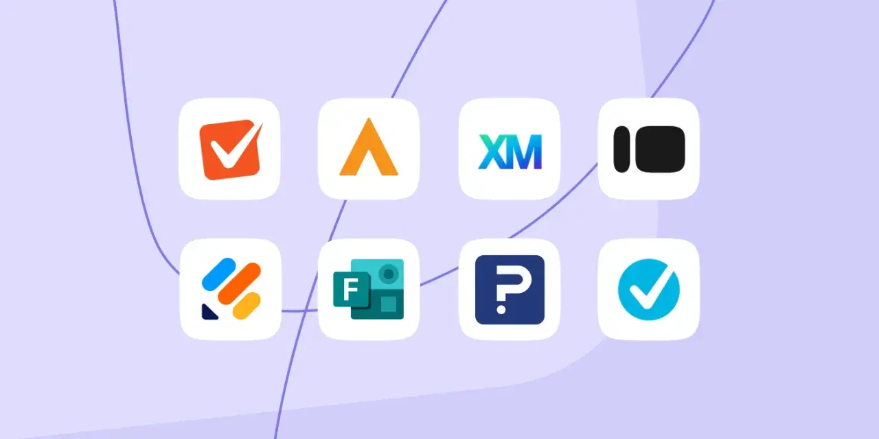Icônes de plusieurs outils de création de formulaires, des alternatives à Google Forms.