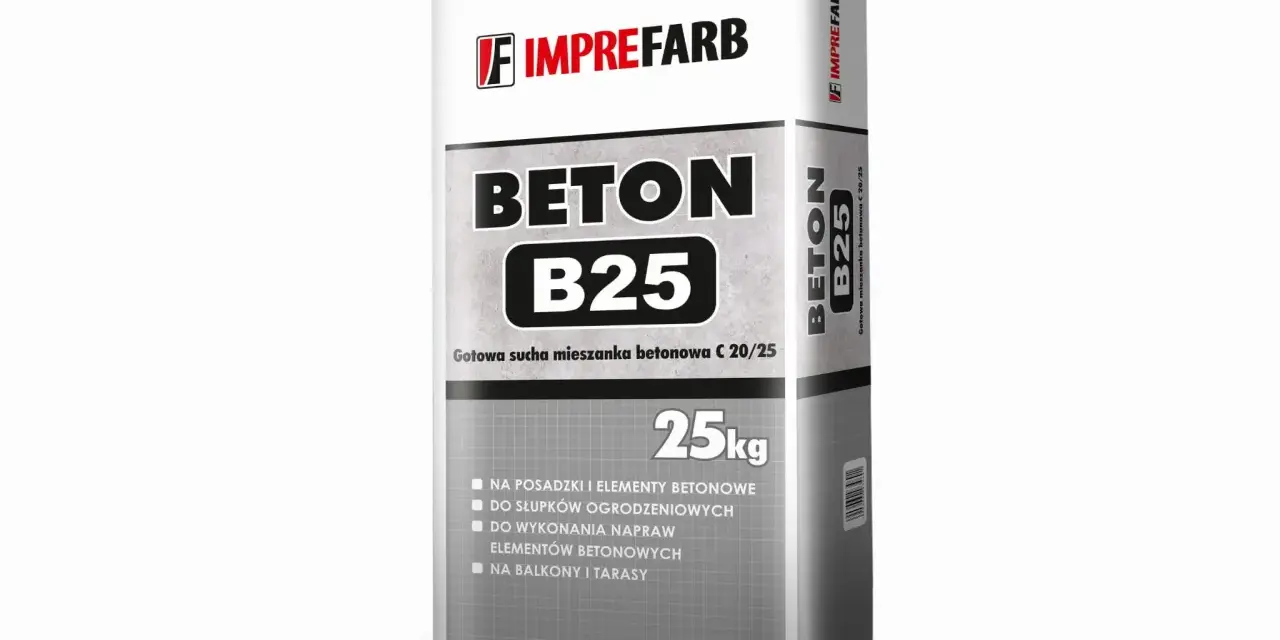Worek betonu B25 25kg. Sprawdź atrakcyjną beton b25 cena za m3 dla Twoich projektów budowlanych.