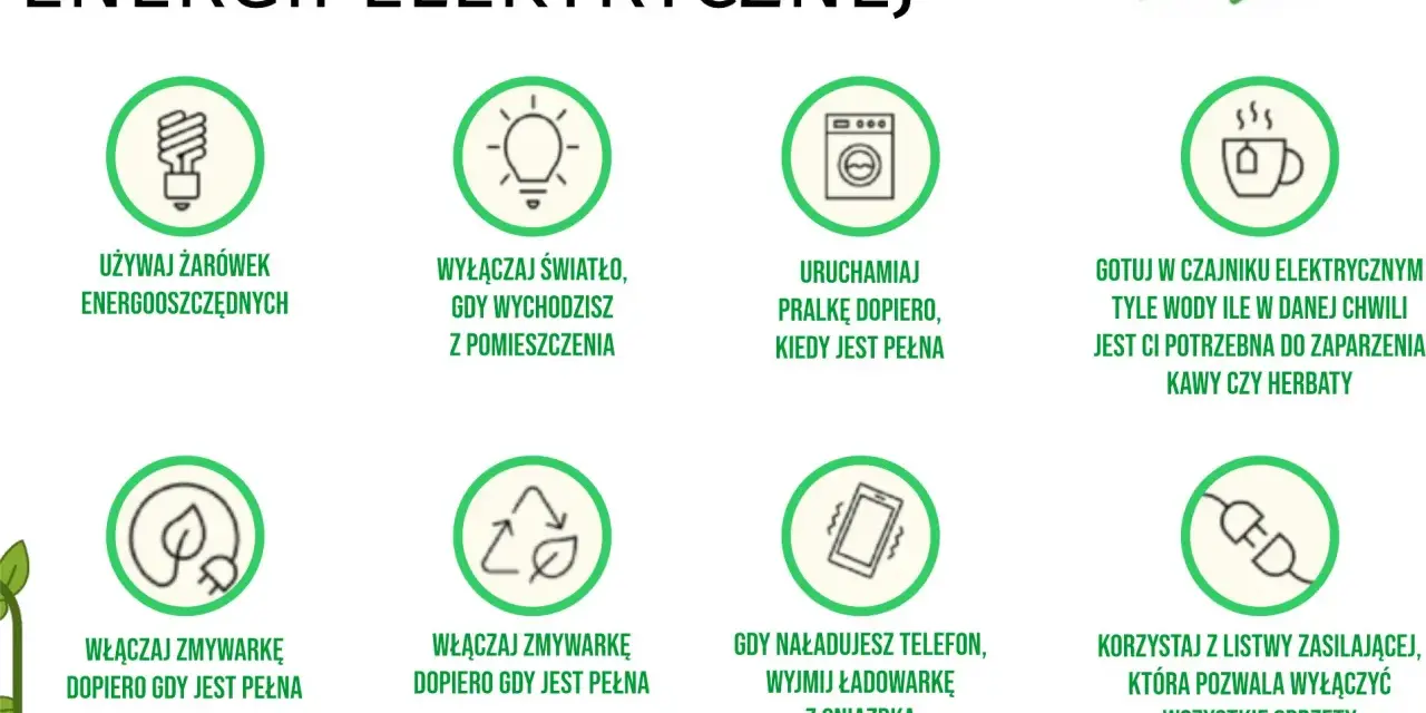 Sprytne sposoby na oszczędzanie energii: używaj żarówek energooszczędnych, wyłączaj światło, uruchamiaj pralkę i zmywarkę, gdy są pełne, gotuj tylko potrzebną ilość wody.