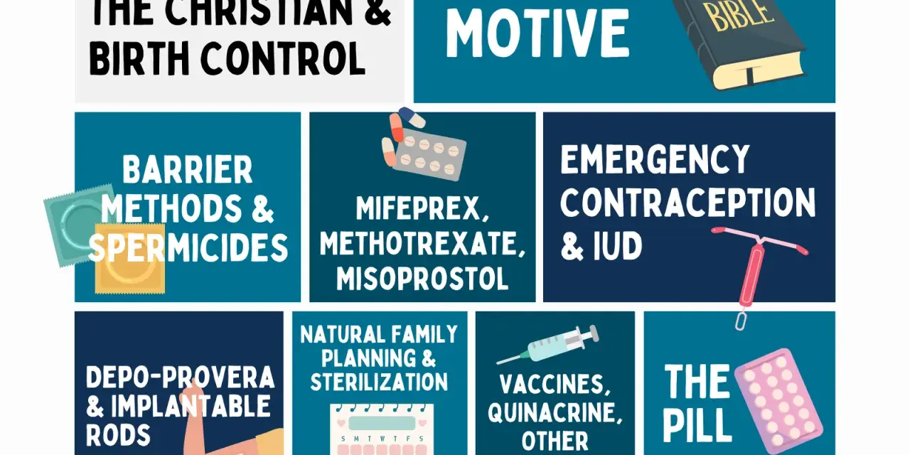 Exploring the Christian perspective on birth control, this graphic details various methods, from barrier options to emergency contraception, and asks: is birth control a sin?