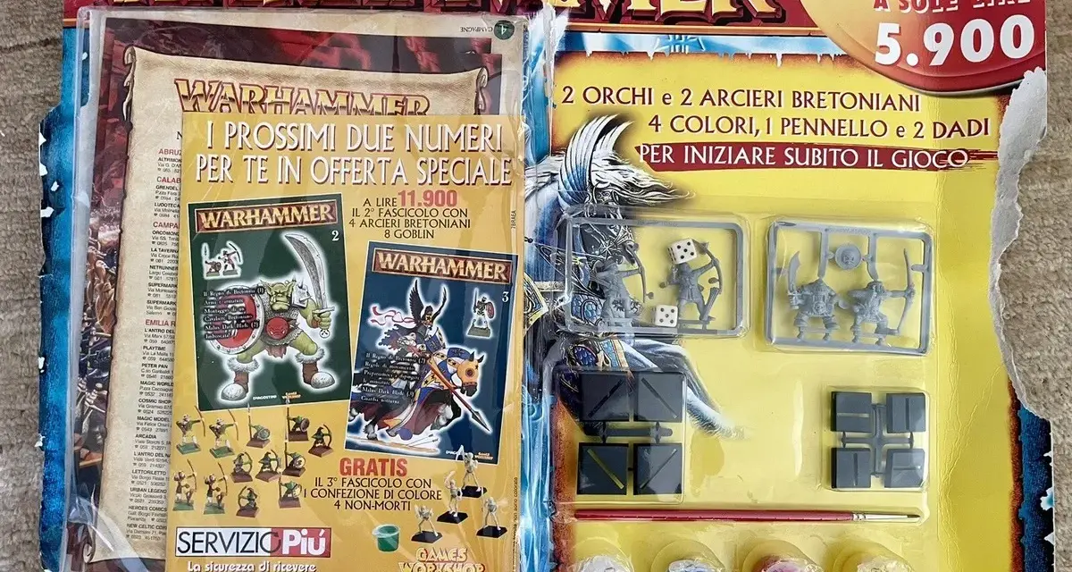 Kit di Warhammer con miniature, dadi, colori e pennello. Offerta speciale per iniziare subito a giocare con Games Workshop.