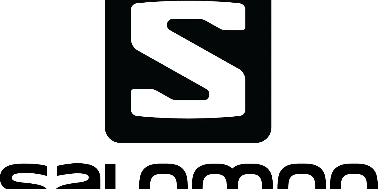 Logo de Salomon con la S estilizada y el nombre de la marca. Ideal para tu guía de tallas Salomon.