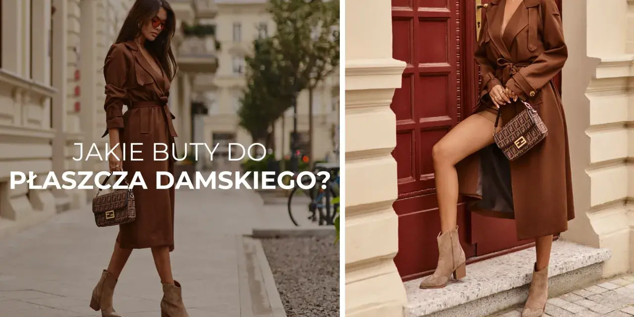 Eleganckie buty do płaszcza damskiego w odcieniu beżu, idealne do miejskich stylizacji.