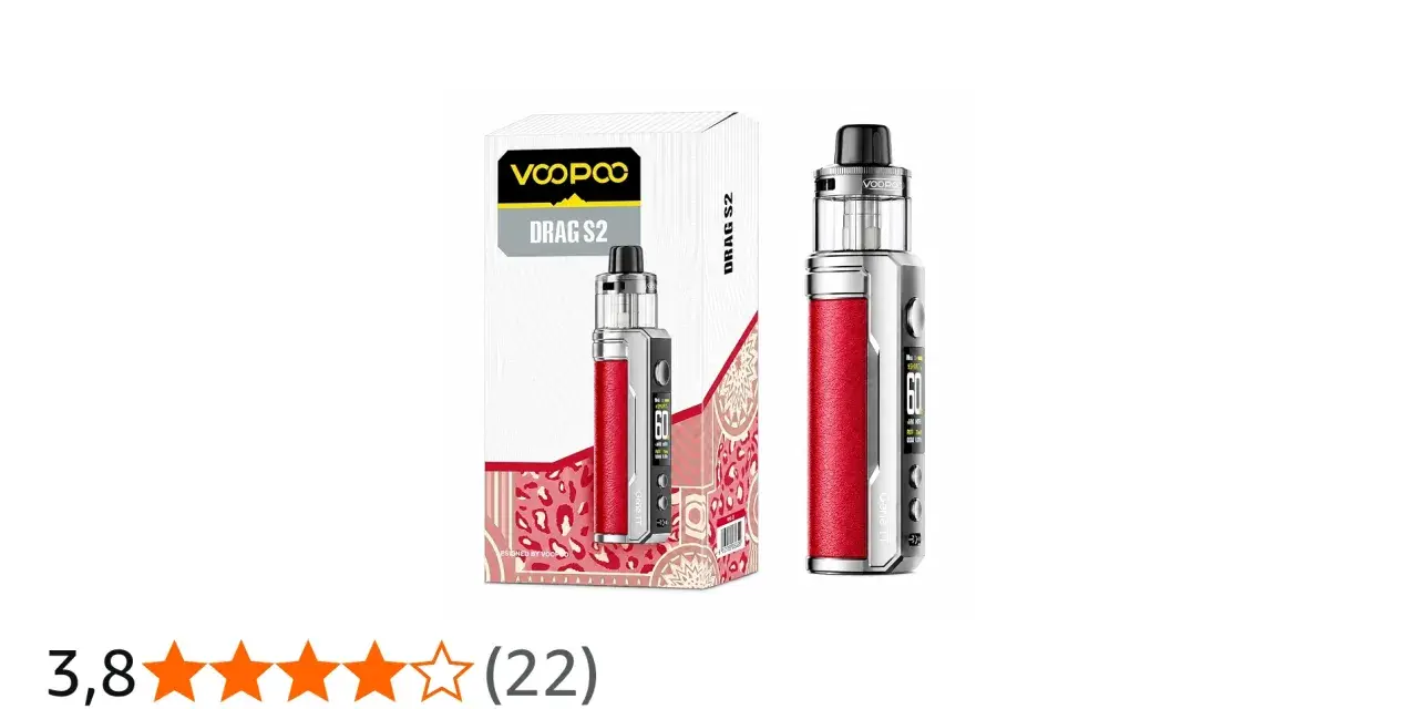 El kit Voopoo Drag S2 rojo, con su diseño elegante y potente, listo para ofrecer una experiencia de vapeo excepcional.