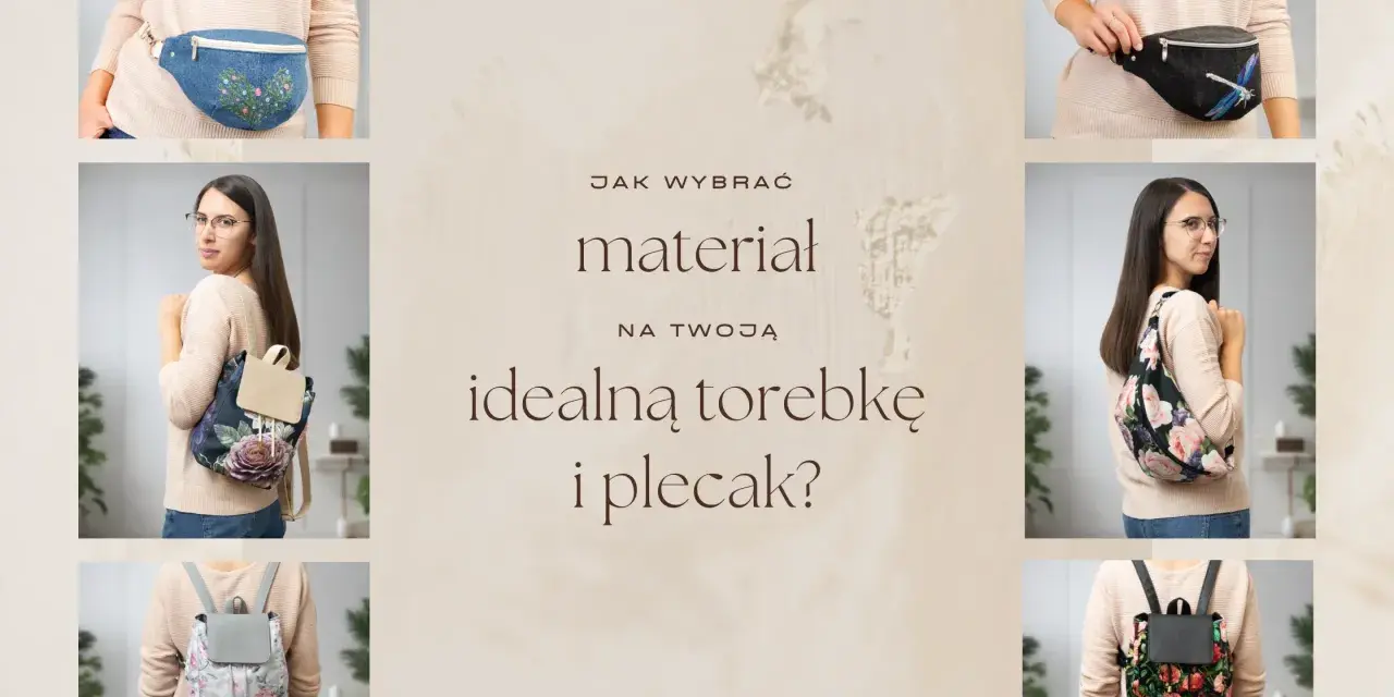 Kolekcja torebek i plecaków z różnymi wzorami. Dno do torebki z motywem kwiatowym.