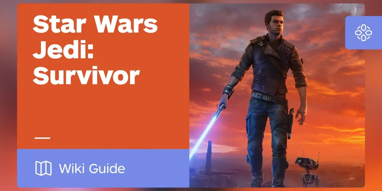 Cal Kestis y su droide BD-1, con un sable de luz encendido, en una escena de Star Wars Jedi: Survivor. ¡Tu guía completa!