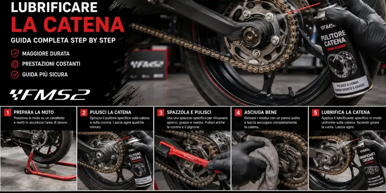 Guida passo passo su come pulire e lubrificare la catena della moto per maggiore durata e sicurezza.