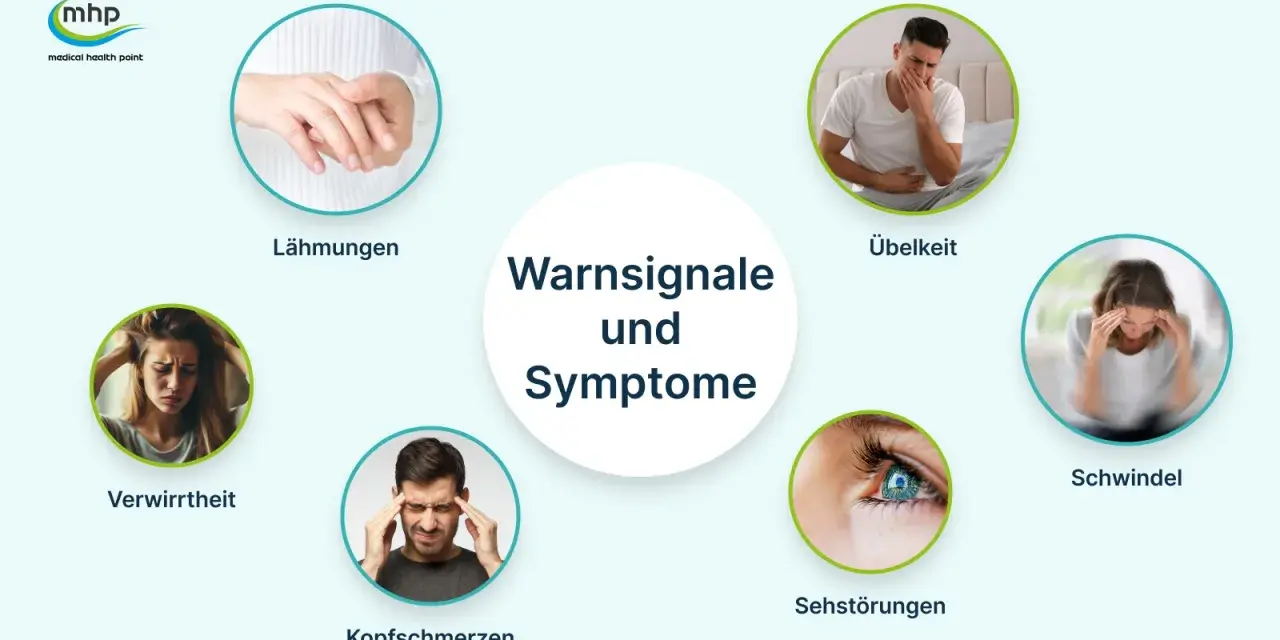 Warnsignale und Symptome: Lähmungen, Verwirrtheit, Kopfschmerzen, Übelkeit, Schwindel, Sehstörungen. Achten Sie auf diese TIA-Symptome.