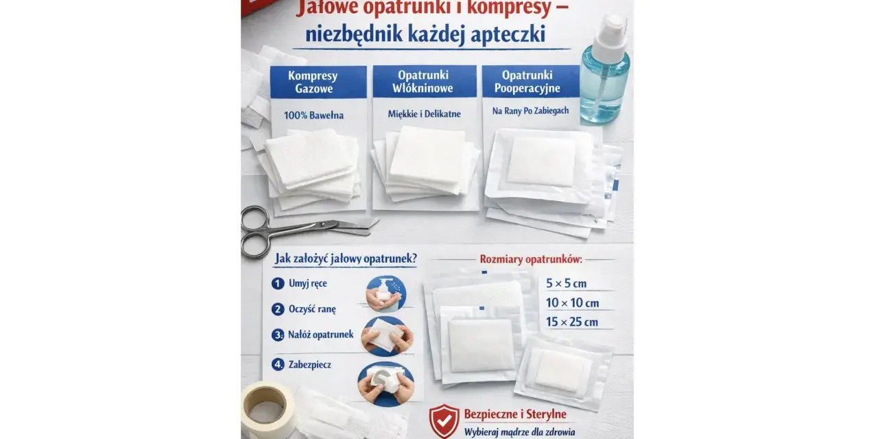 Jałowe opatrunki i kompresy – niezbędnik każdej apteczki