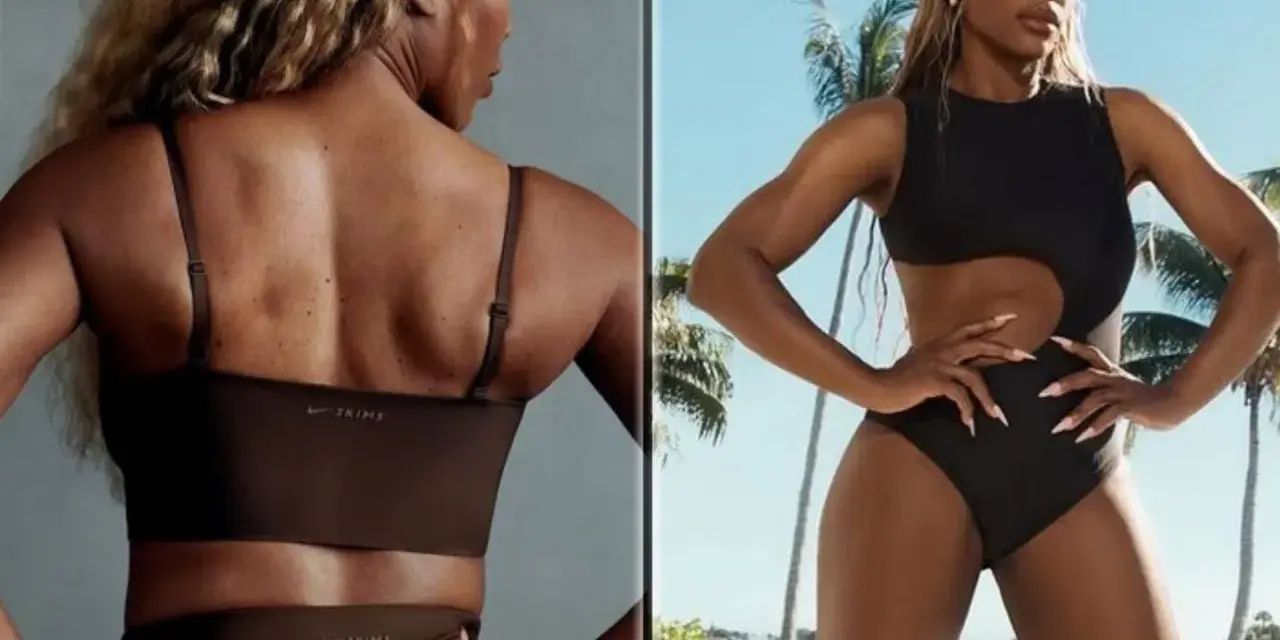 Serena Williams, mostrando su físico atlético. Su serena williams peso y altura son un testimonio de su dedicación.