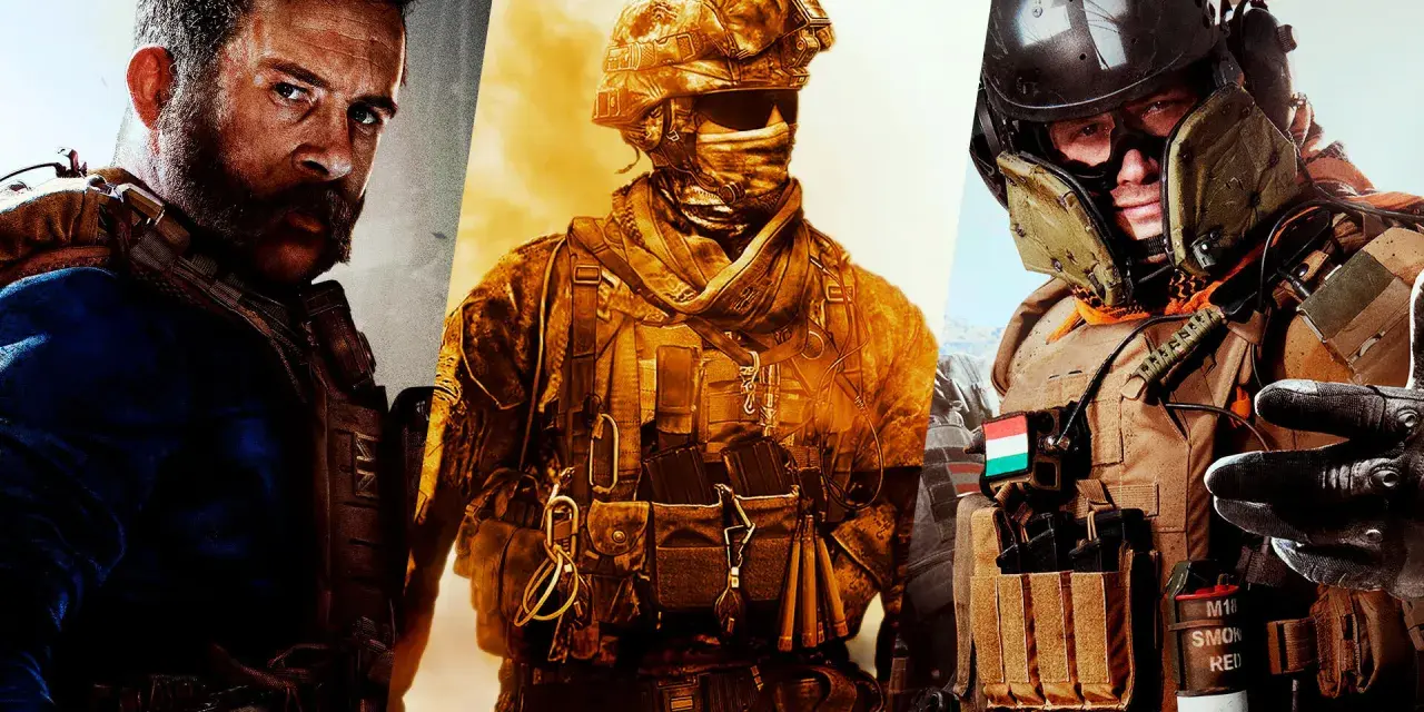 Tres soldados de los juegos de Call of Duty, listos para la acción.