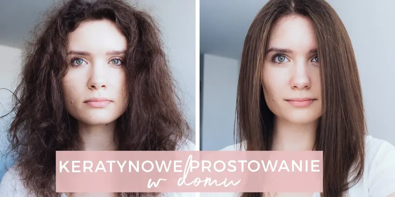 Przed i po: zniszczone, puszące się włosy po domowej keratynie na włosy stają się gładkie i lśniące.