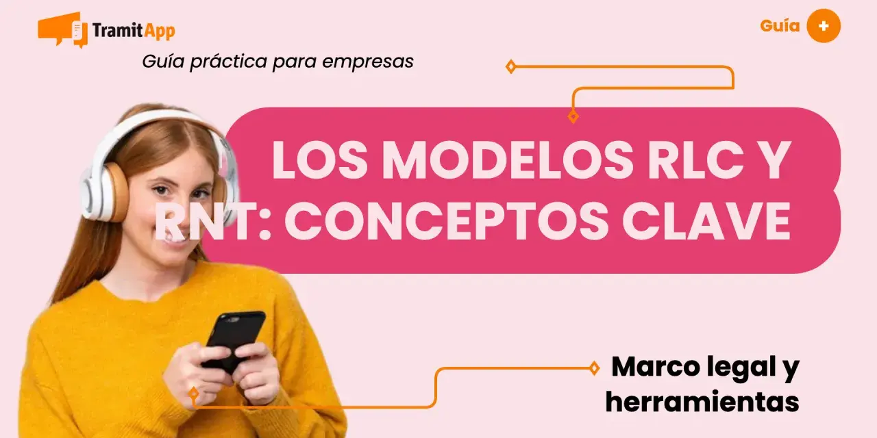 Chica con auriculares y móvil, aprendiendo sobre los modelos RLC y RNT. Guía práctica para empresas.