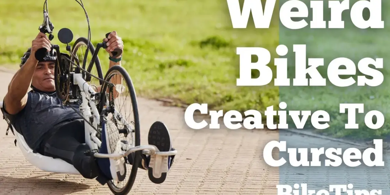 Man on a recumbent trike, one of many weird bikes featured in BikeTips.