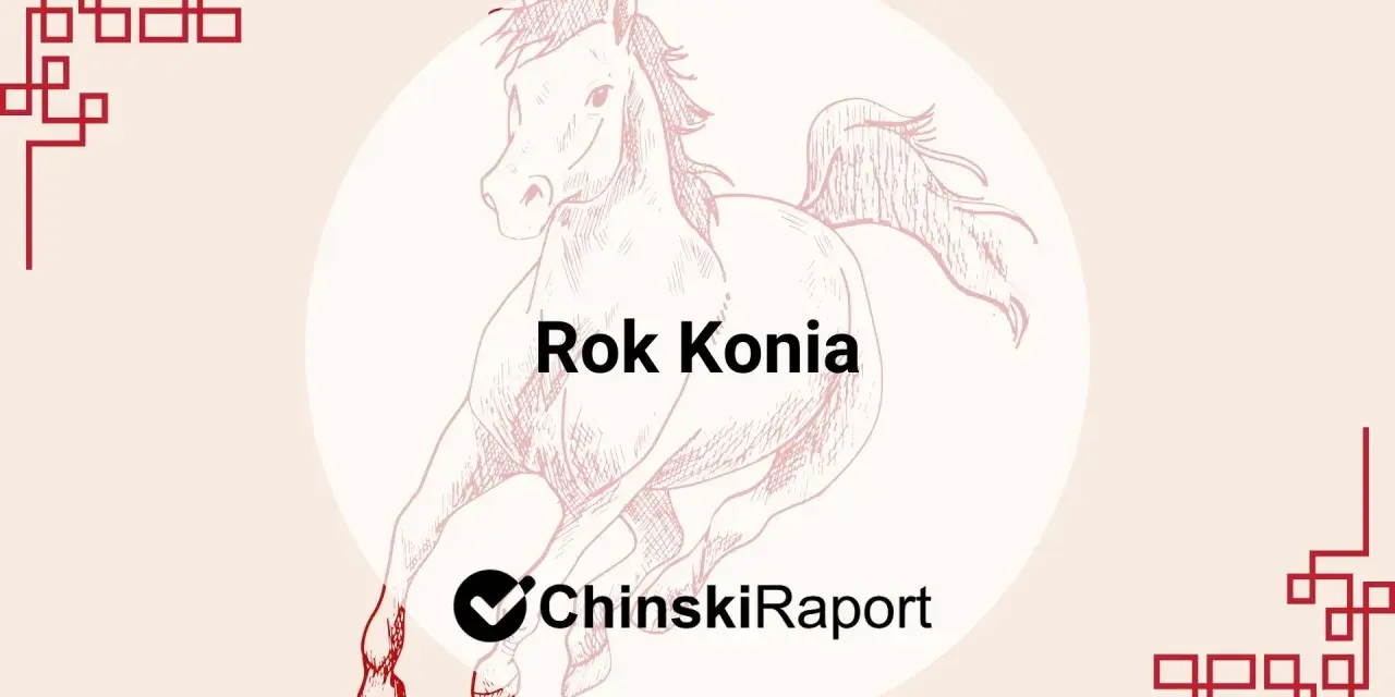 Ilustracja przedstawia biegnącego konia z napisem "Rok Konia".