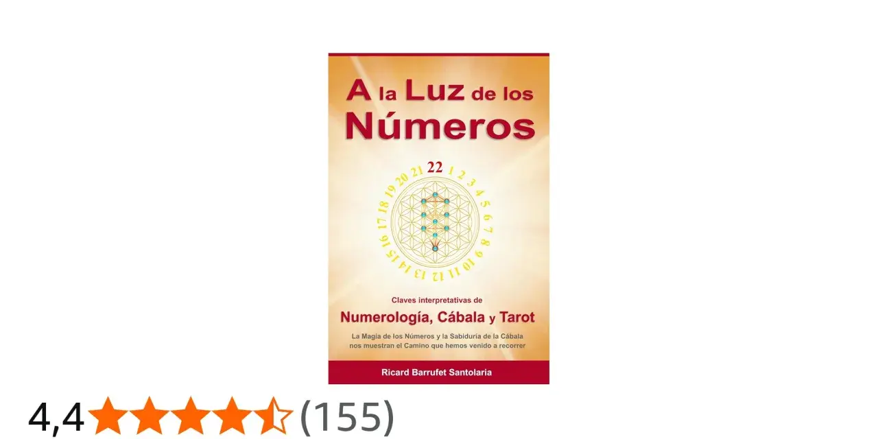 Portada de libro "A la Luz de los Números", con un diseño que combina numerología, cábala y tarot.